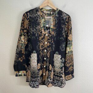 NEW Soft Surroundings Womens Medium Baroque Top and Cami Long Sleeve Blouse
